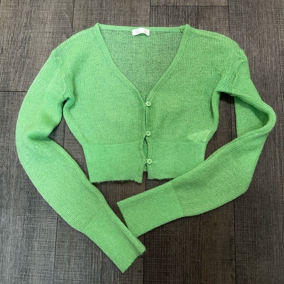Source Unknown Tops - Source Unknown Fuzzy Crop Mohair Cardigan